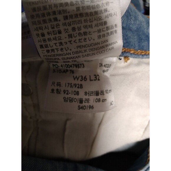 Levis 514 Light Blue Jeans Denim 36x32 Straight Leg Western Cowboy (34x31) - Picture 9 of 9